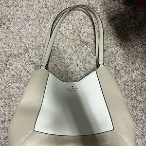Kate Spade Beige and White Shoulder Bag